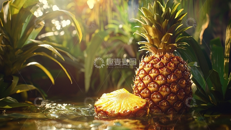 高清大图下载【趣麦麦图】热带雨林中的菠萝