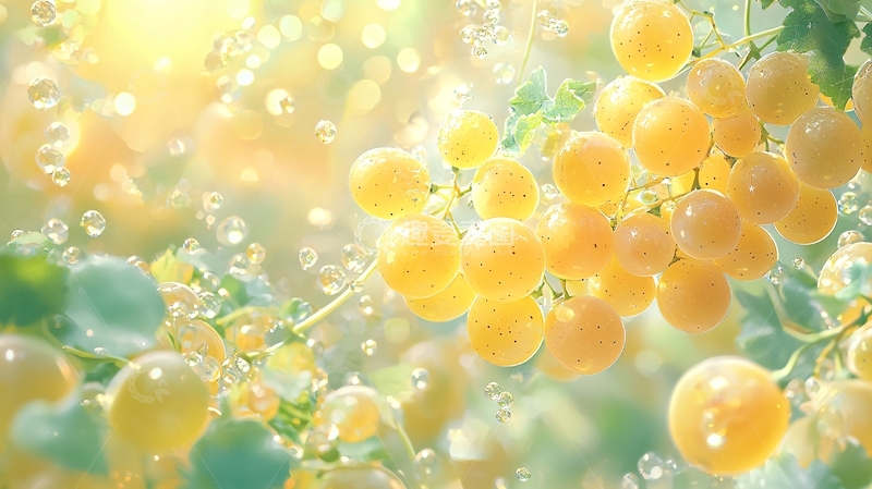 高清大图下载【趣麦麦图】阳光下晶莹剔透的葡萄