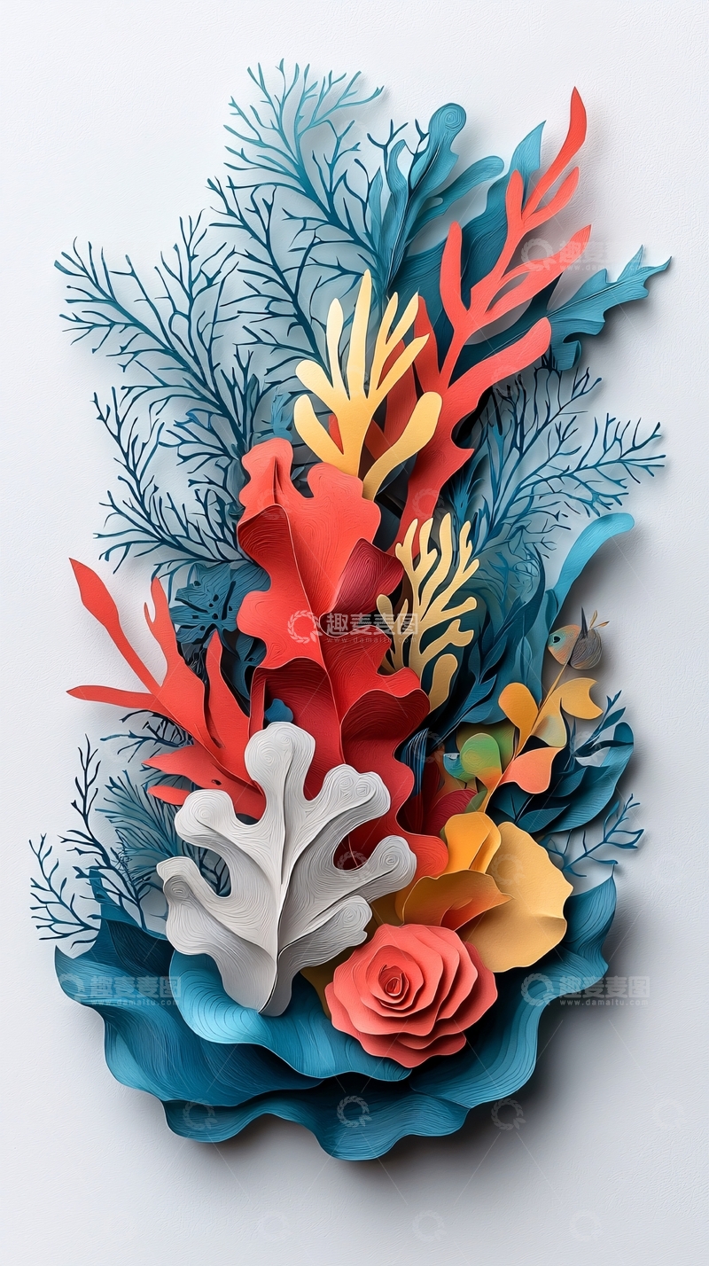 高清大图下载【趣麦麦图】纸艺珊瑚礁高清图片