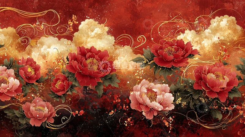 高清大图下载【趣麦麦图】红色牡丹花高清图片