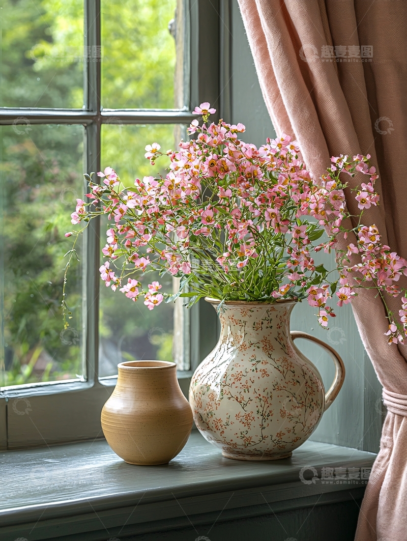 高清大图下载【趣麦麦图】窗边花瓶高清图片