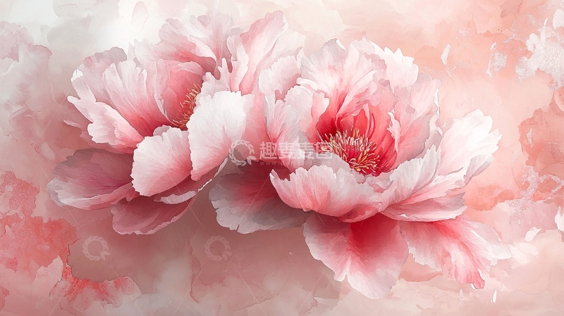高清大图下载【趣麦麦图】粉色牡丹花朵盛开