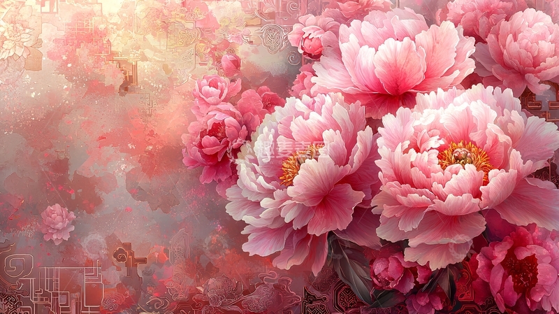 高清大图下载【趣麦麦图】粉色牡丹花朵