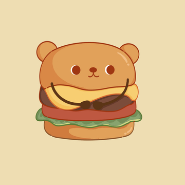 手绘卡通汉堡