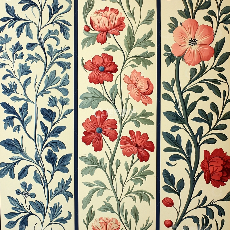 高清大图下载【趣麦麦图】花卉藤蔓装饰画