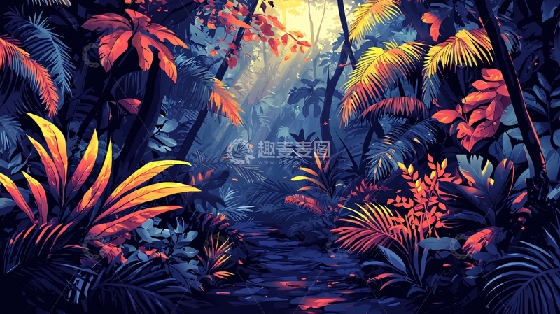 高清大图下载【趣麦麦图】热带丛林植物繁茂