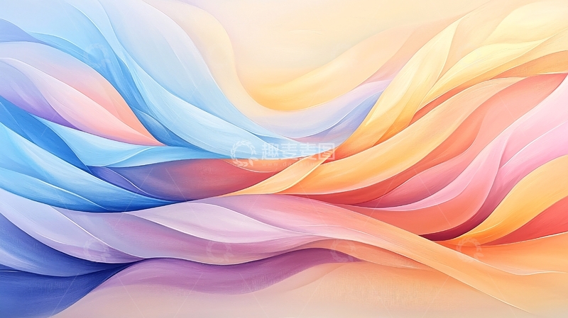 高清大图下载【趣麦麦图】彩色丝绸般的流动抽象背景