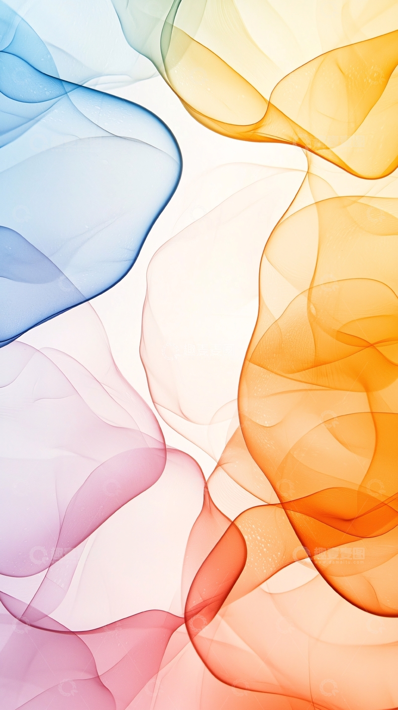 高清大图下载【趣麦麦图】渐变色丝绸流动曲线