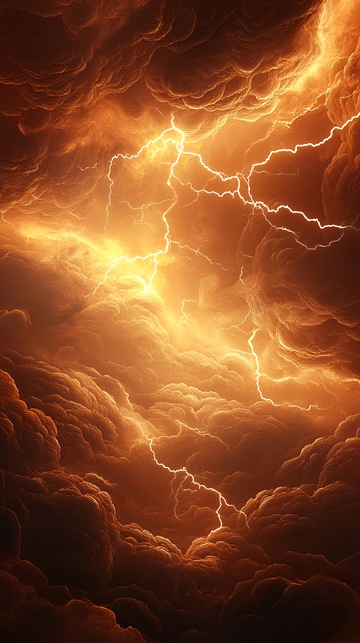 橙色雷暴云层场景