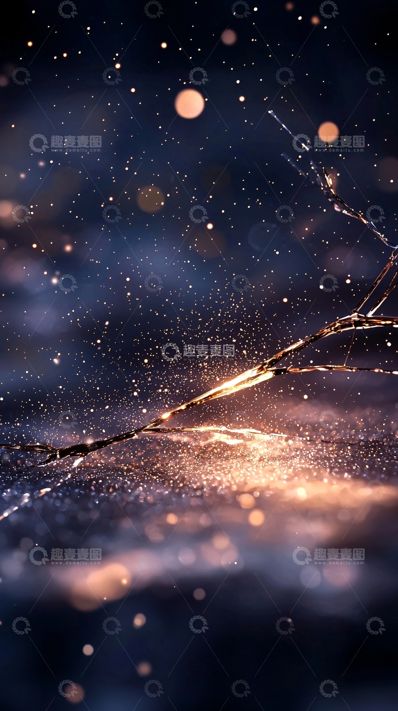高清大图下载【趣麦麦图】夜空下的金色裂痕