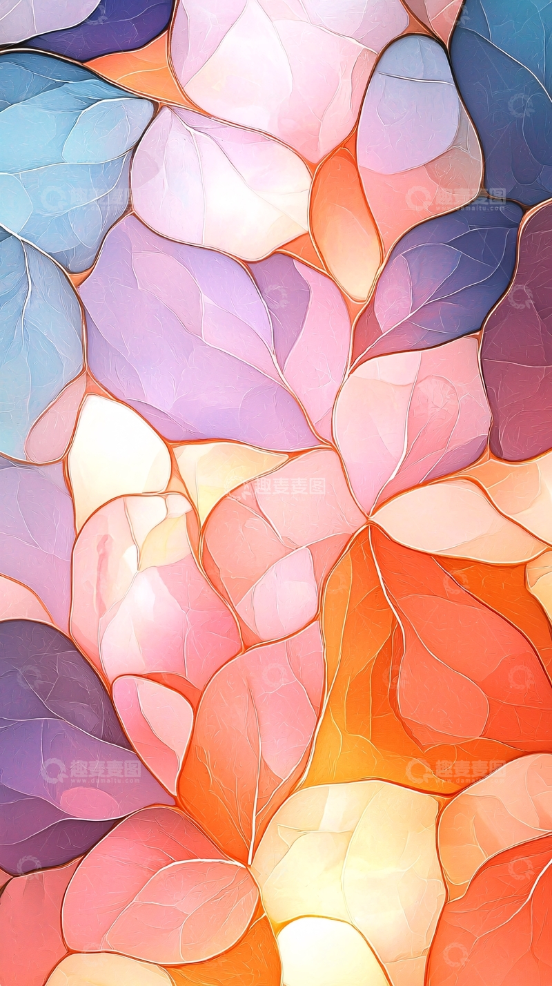 高清大图下载【趣麦麦图】抽象的彩色花瓣图案