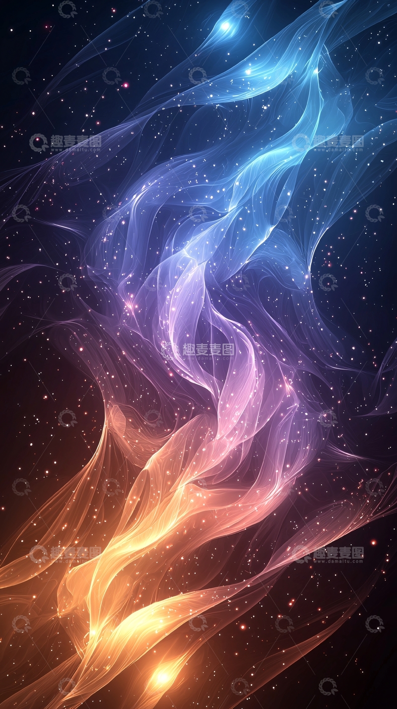 高清大图下载【趣麦麦图】蓝色紫色橙色渐变光带