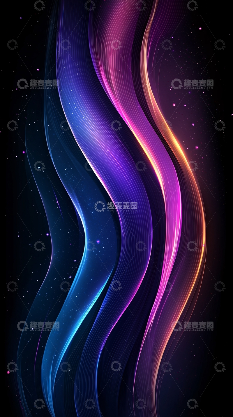 高清大图下载【趣麦麦图】绚丽色彩流动背景