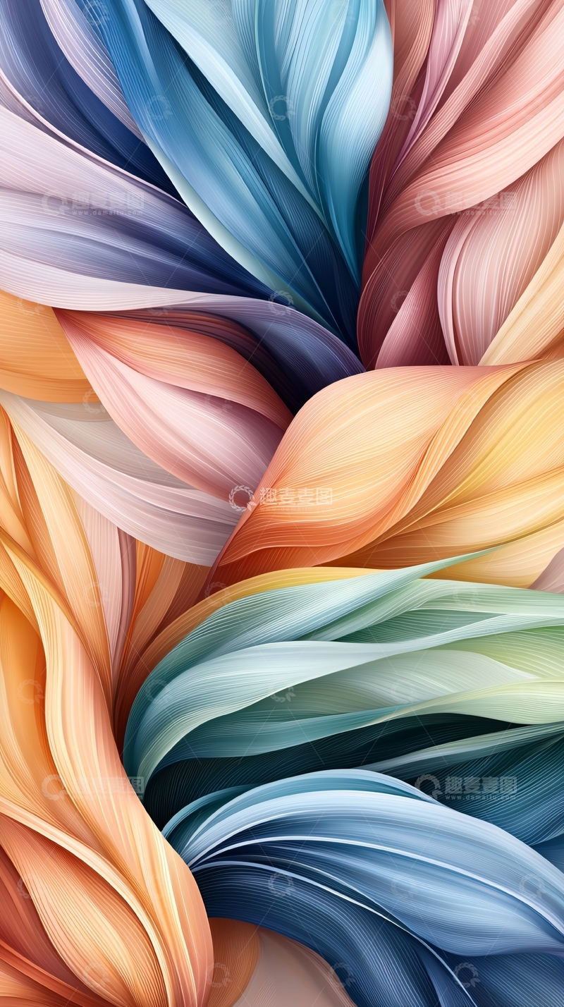 高清大图下载【趣麦麦图】抽象彩色花瓣流动