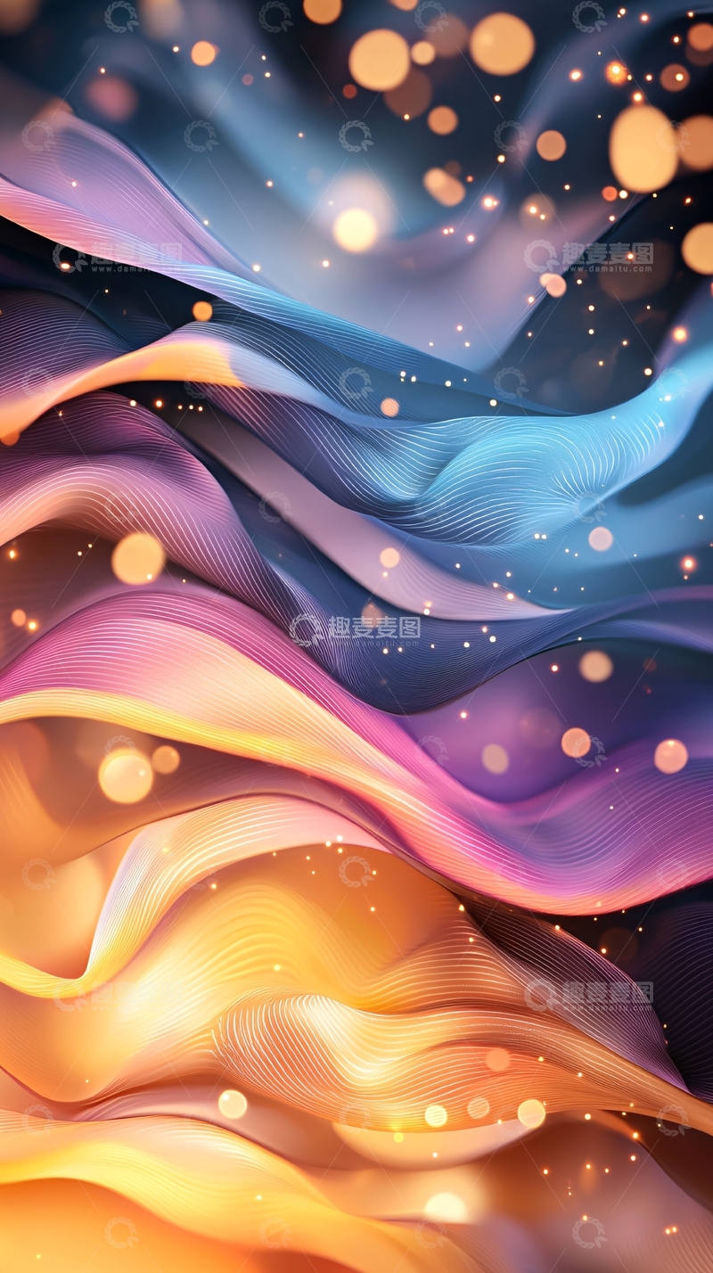 高清大图下载【趣麦麦图】抽象波浪渐变背景