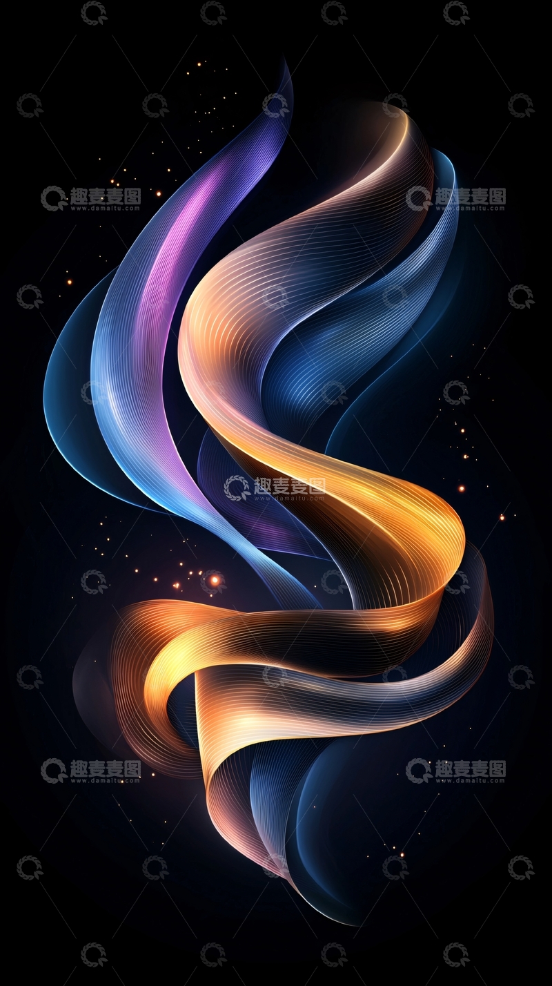 高清大图下载【趣麦麦图】流线型渐变抽象背景