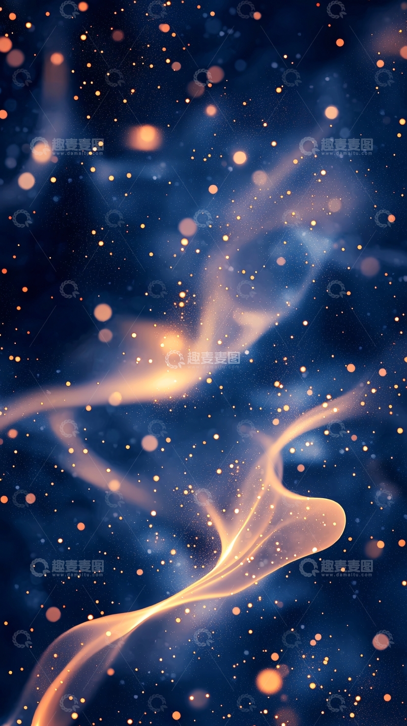 高清大图下载【趣麦麦图】蓝色背景金色光晕点缀