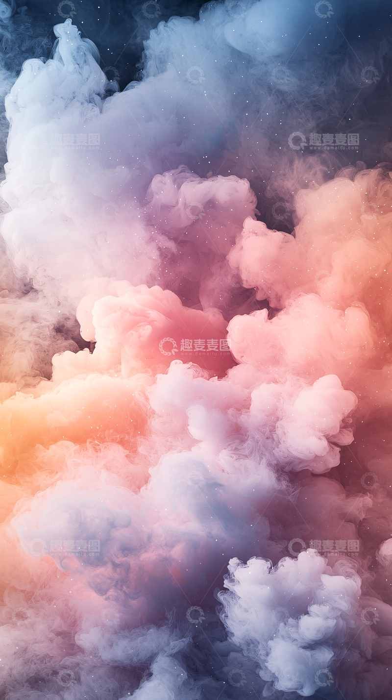 高清大图下载【趣麦麦图】多彩梦幻云朵背景