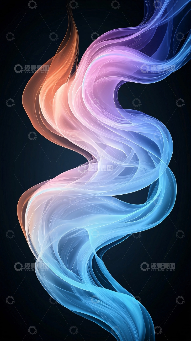 高清大图下载【趣麦麦图】彩色烟雾形成的漩涡