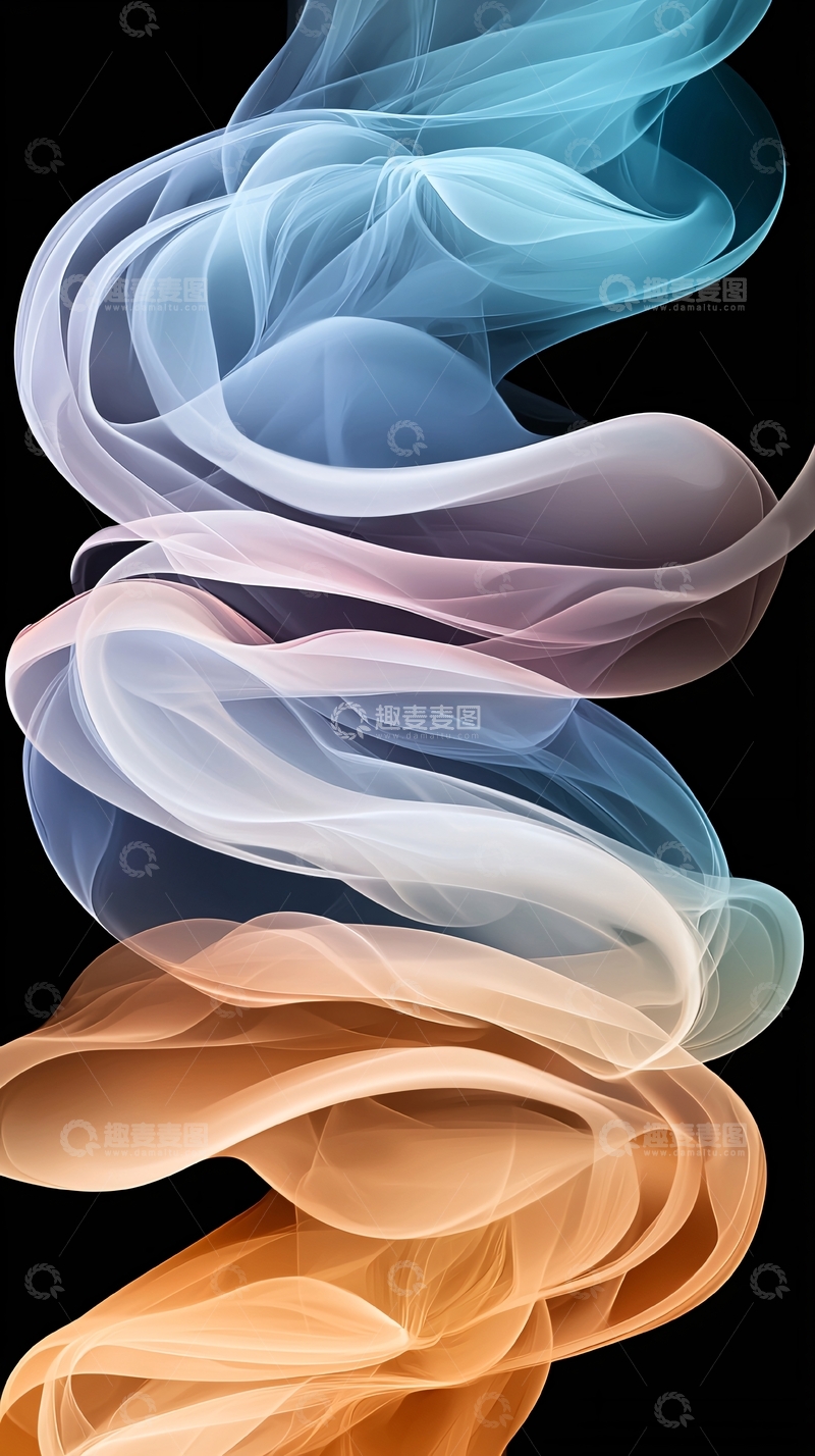 高清大图下载【趣麦麦图】抽象螺旋彩色烟雾