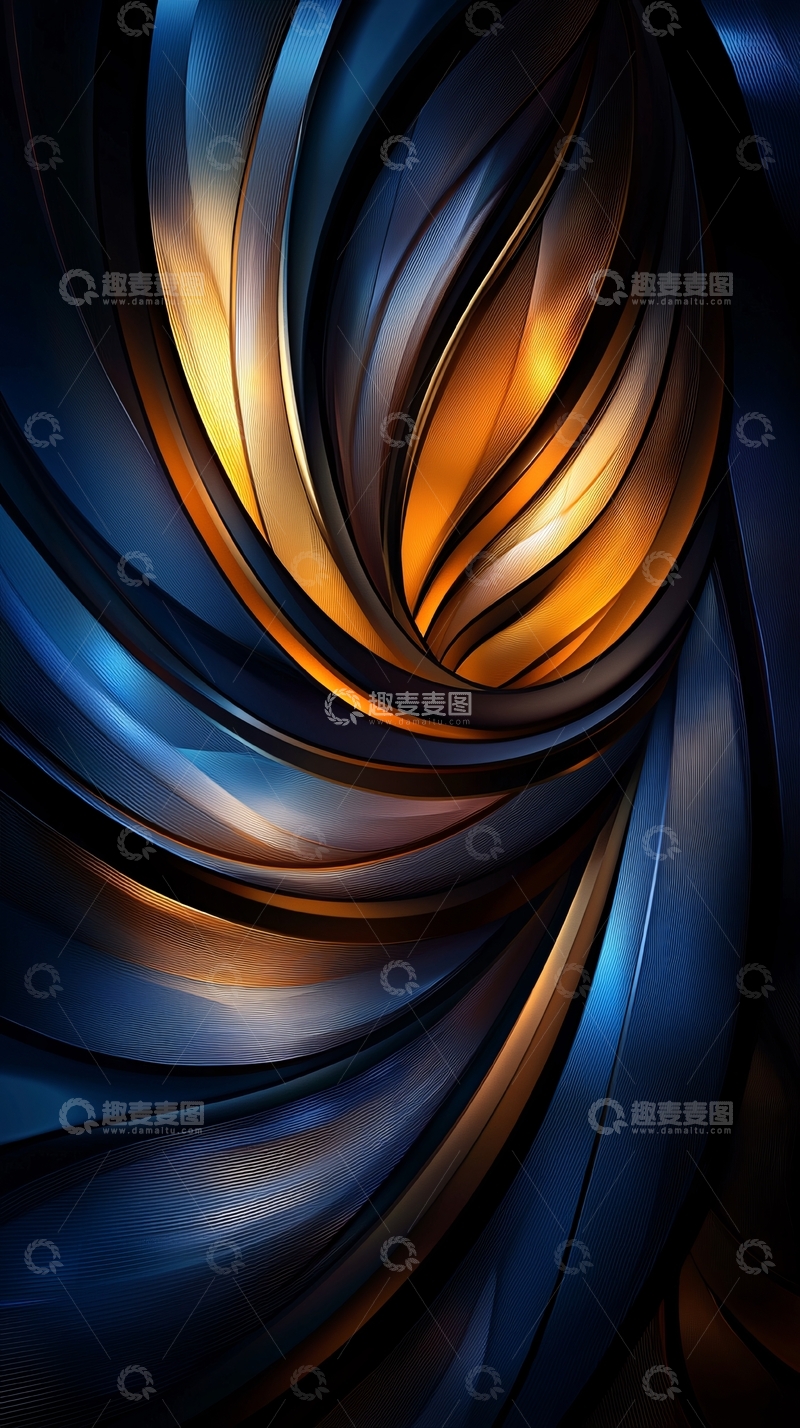高清大图下载【趣麦麦图】抽象曲线流动