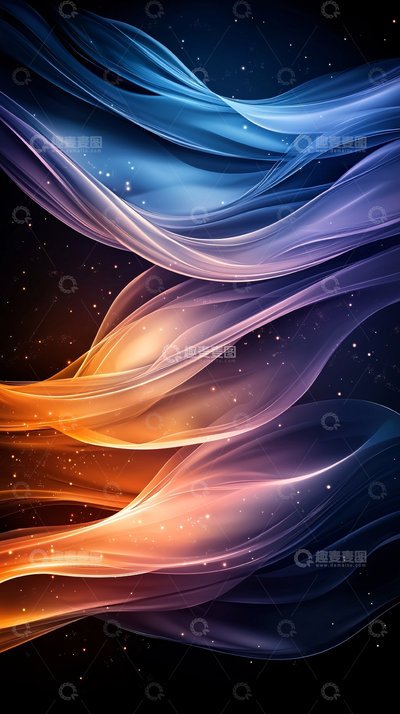 高清大图下载【趣麦麦图】抽象彩色光线流动背景