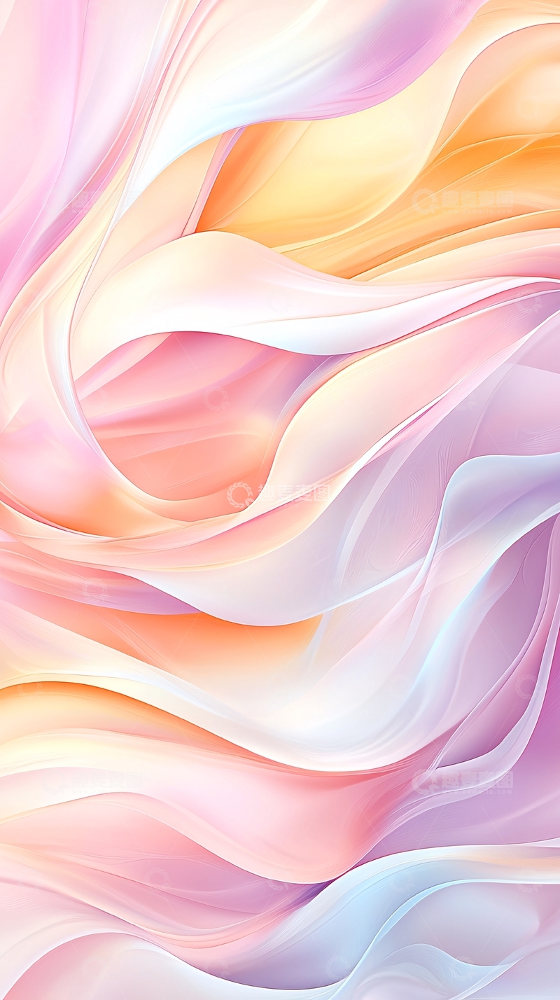 高清大图下载【趣麦麦图】柔和色彩抽象曲线