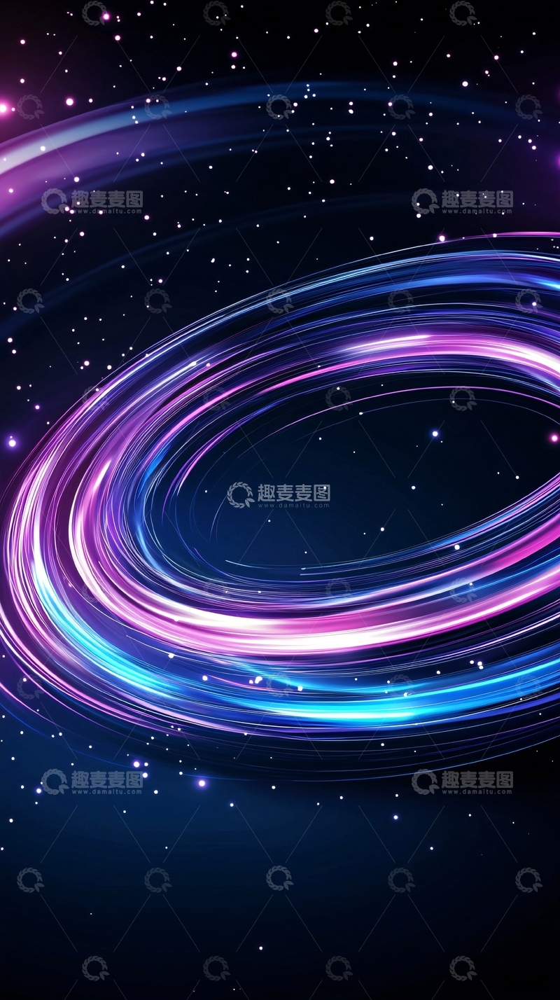 高清大图下载【趣麦麦图】星空紫色光环轨迹