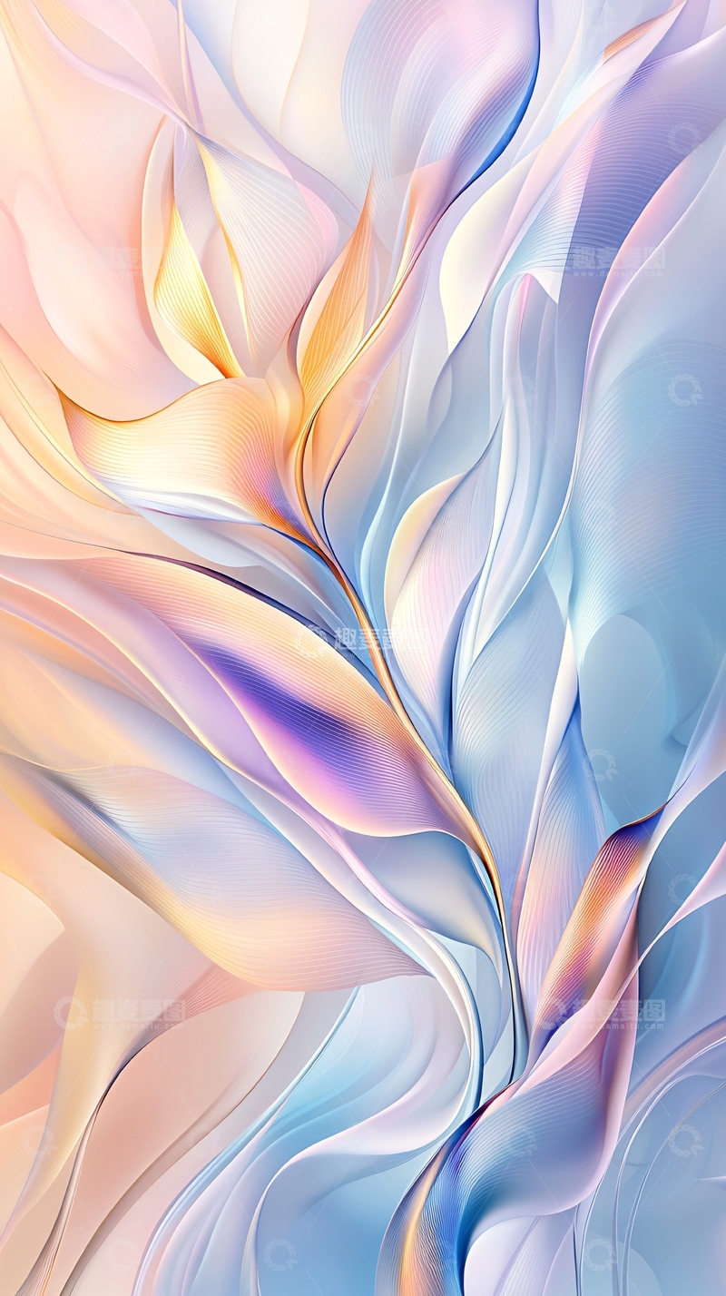 高清大图下载【趣麦麦图】抽象花卉水彩