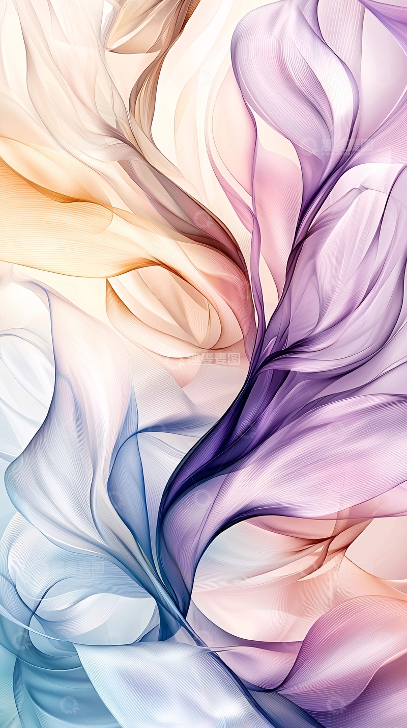 高清大图下载【趣麦麦图】抽象水彩花卉图案