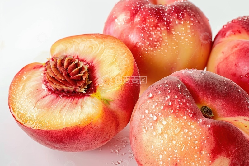 高清大图下载【趣麦麦图】切开的新鲜水蜜桃