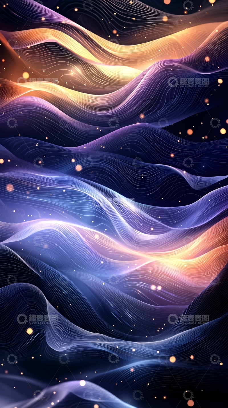 高清大图下载【趣麦麦图】抽象波浪光线背景