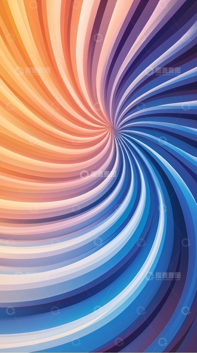 高清大图下载【趣麦麦图】漩涡状彩色条纹背景