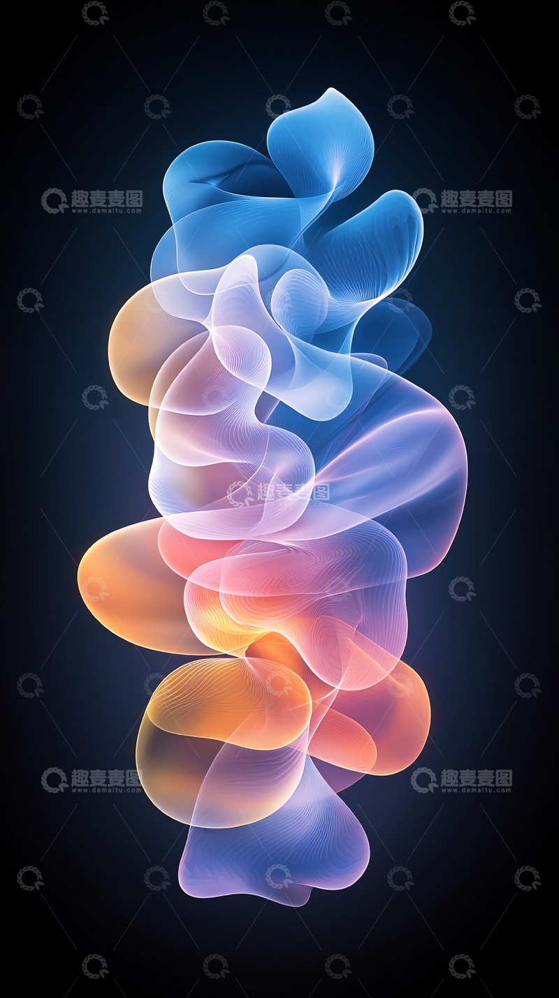 高清大图下载【趣麦麦图】抽象彩色光线烟雾