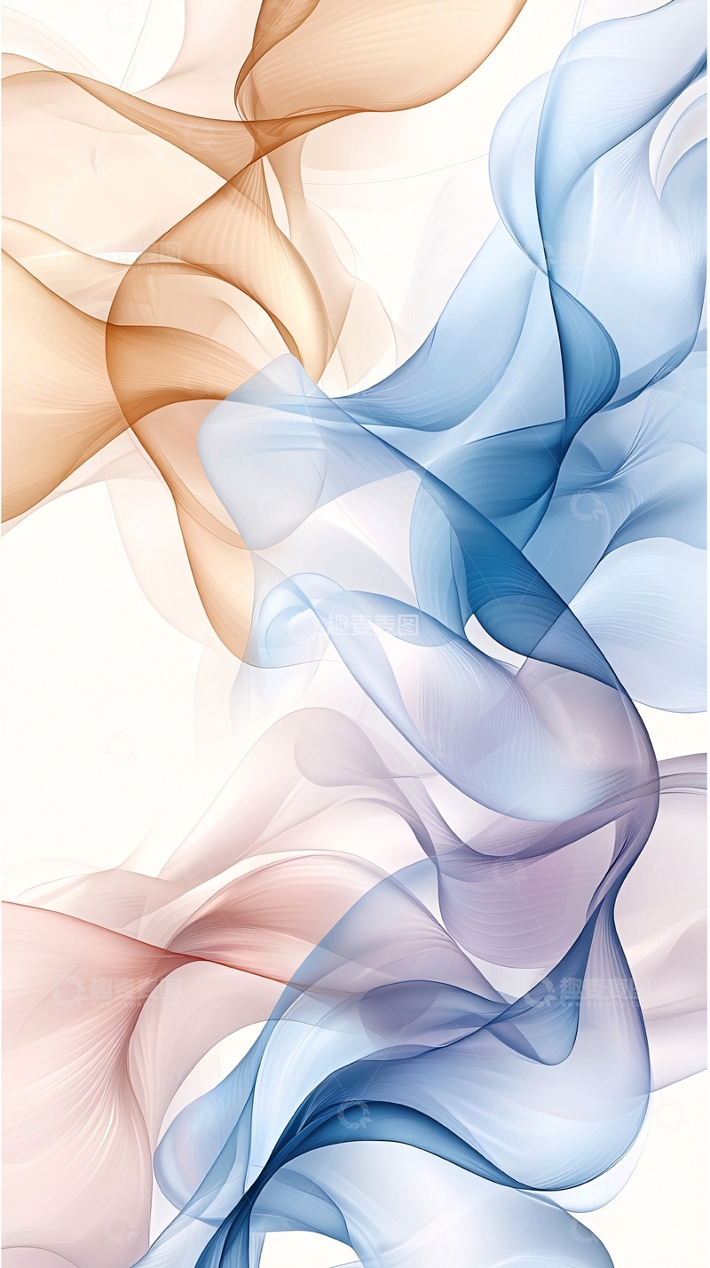 高清大图下载【趣麦麦图】流动线条交织水彩风