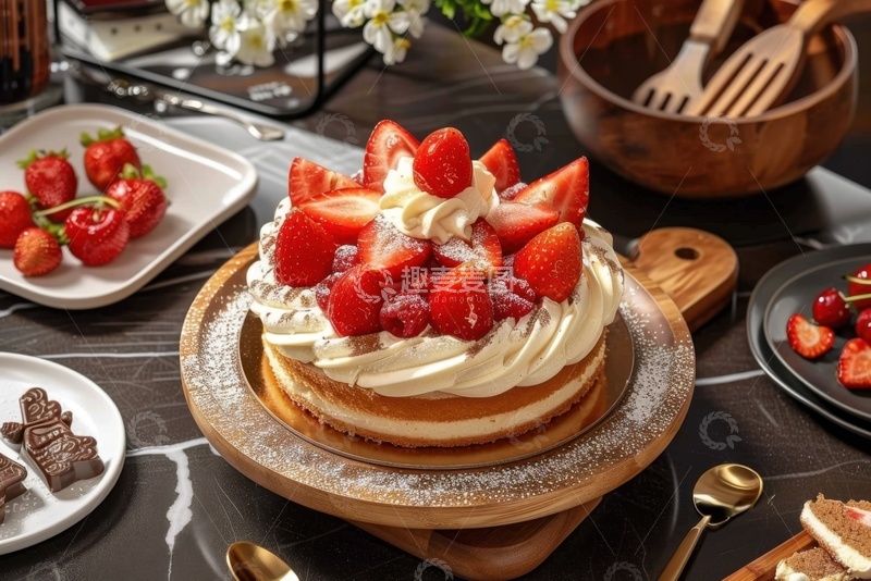 高清大图下载【趣麦麦图】美味的草莓蛋糕