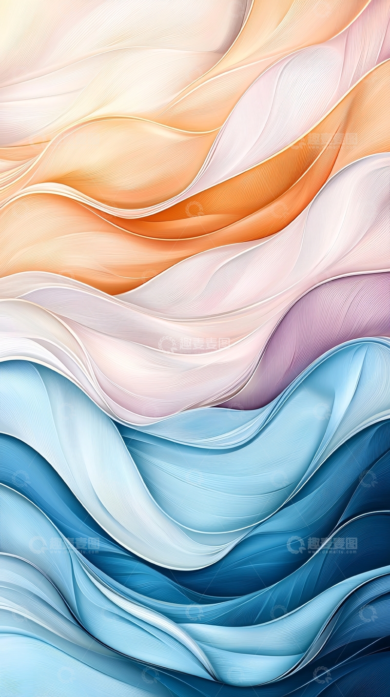 高清大图下载【趣麦麦图】抽象波浪形渐变背景