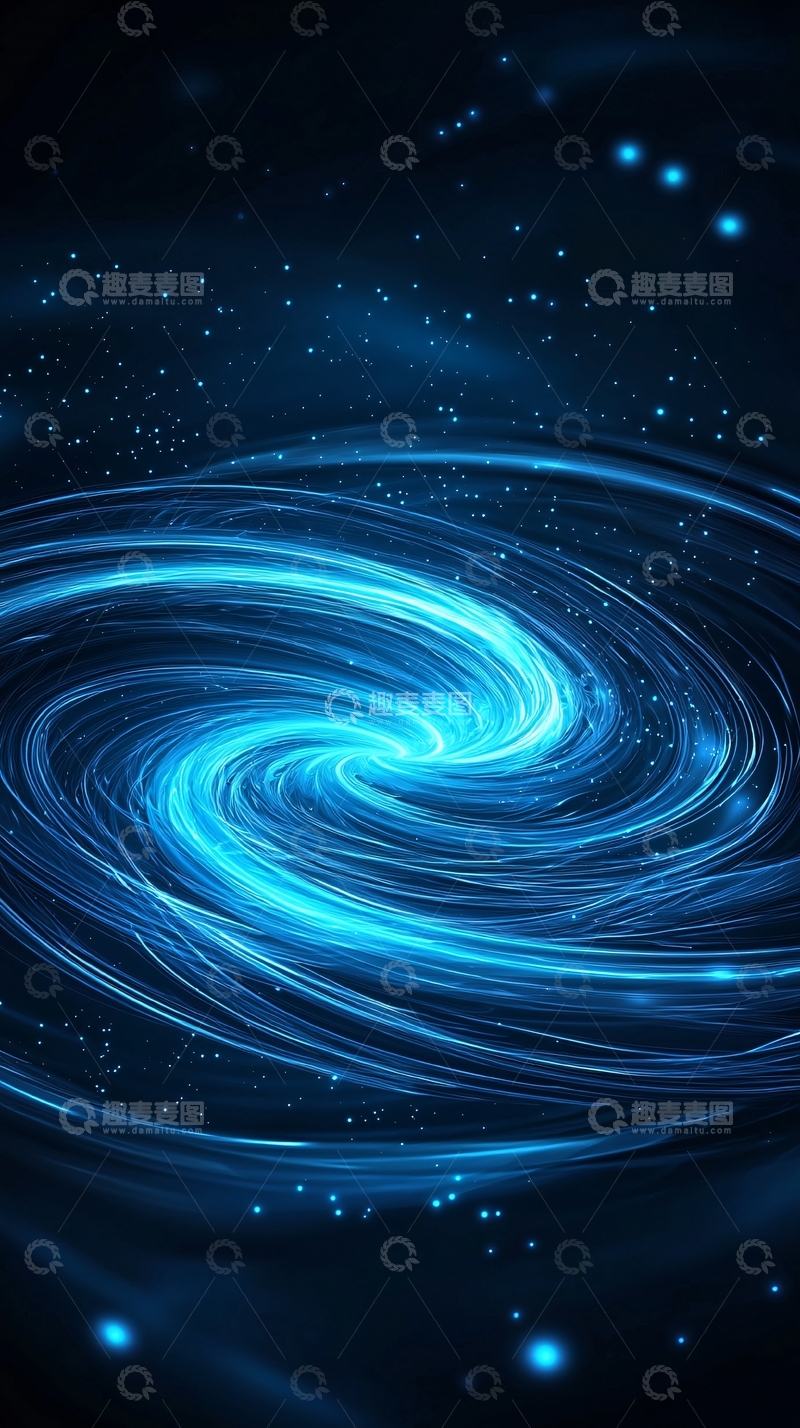 高清大图下载【趣麦麦图】蓝色漩涡星云背景