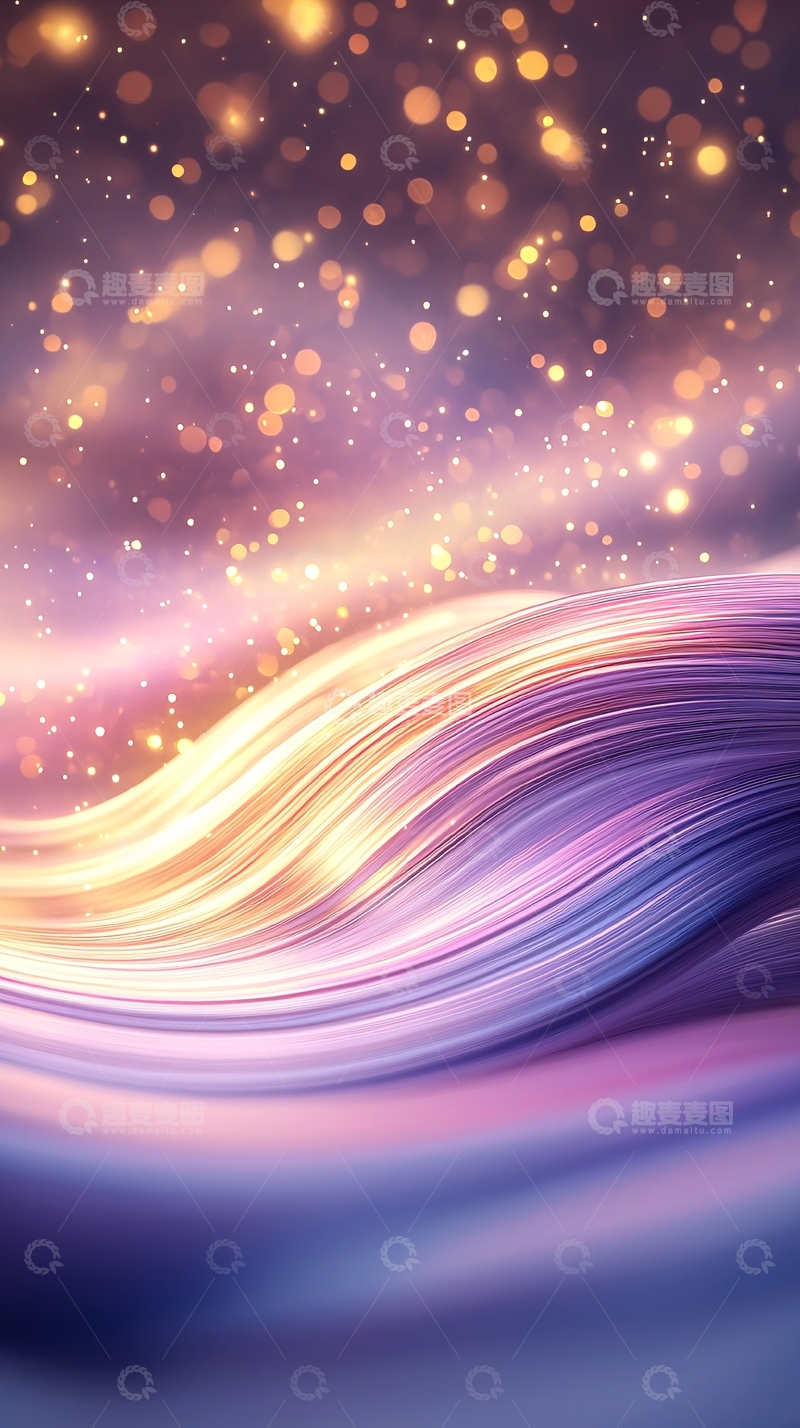 高清大图下载【趣麦麦图】紫色星空光线梦幻背景
