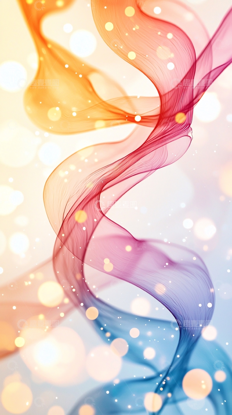 高清大图下载【趣麦麦图】彩色丝绸飘带