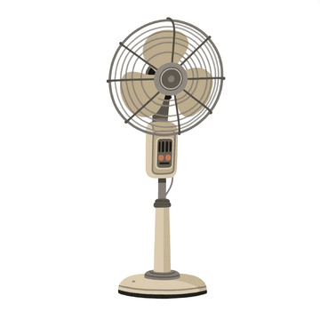 老式落地扇手绘插画1