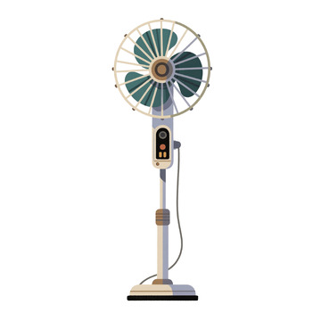 老式落地扇手绘插画