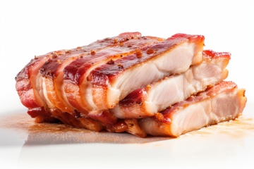 放在桌面的叉烧肉片