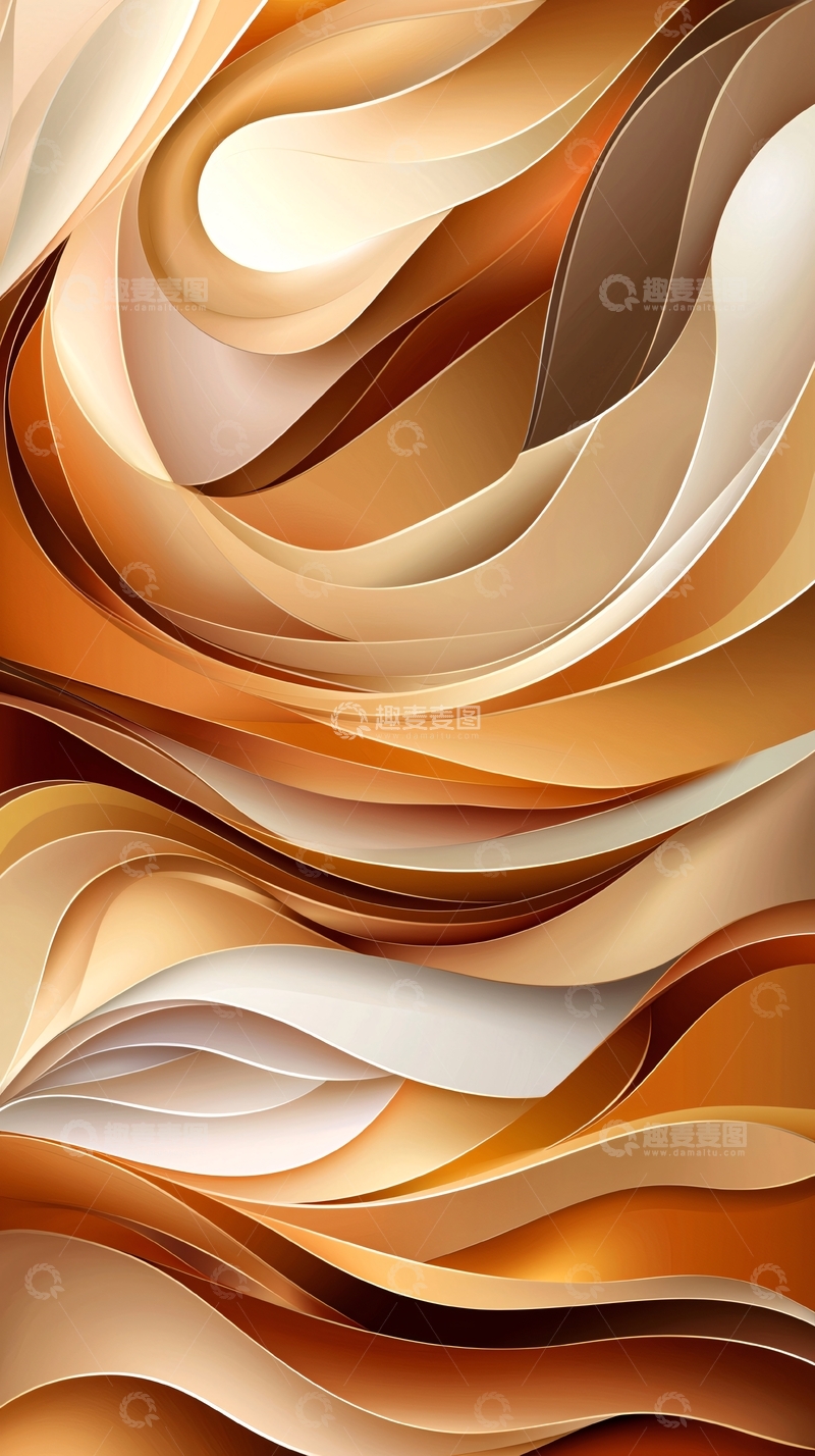 高清大图下载【趣麦麦图】抽象奶油色流体背景