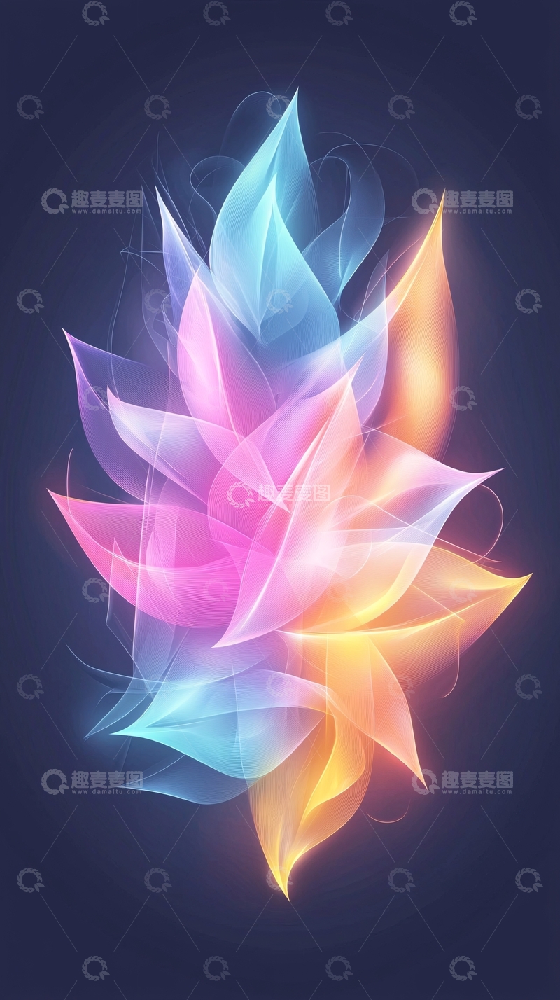 高清大图下载【趣麦麦图】色彩绚丽的花瓣光效