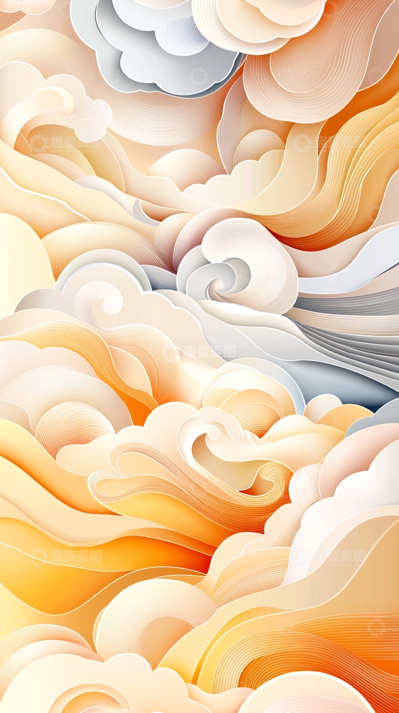 高清大图下载【趣麦麦图】流动感云朵高清图片