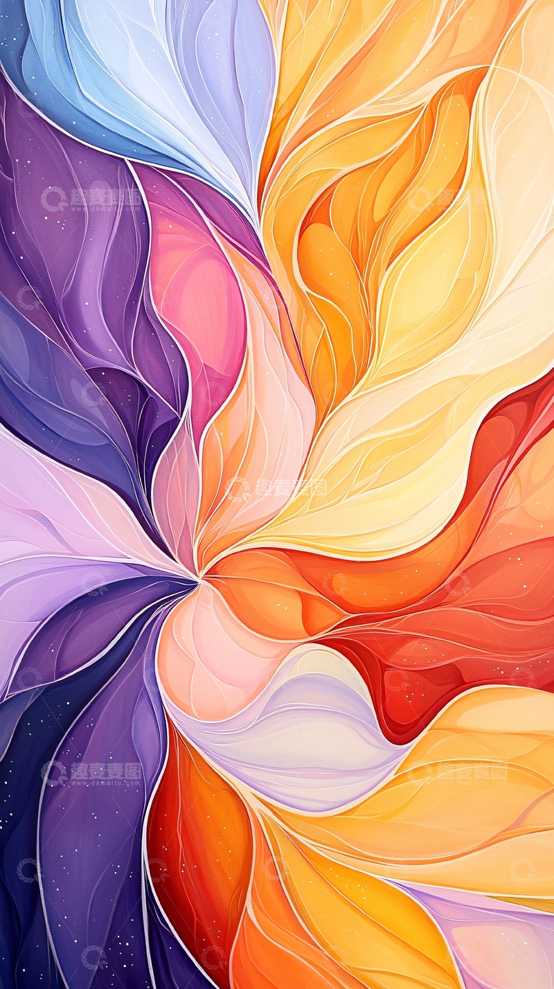 高清大图下载【趣麦麦图】抽象彩色花瓣图案