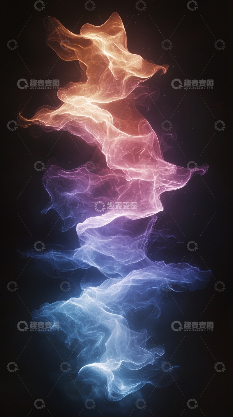 高清大图下载【趣麦麦图】彩色烟雾流动抽象背景