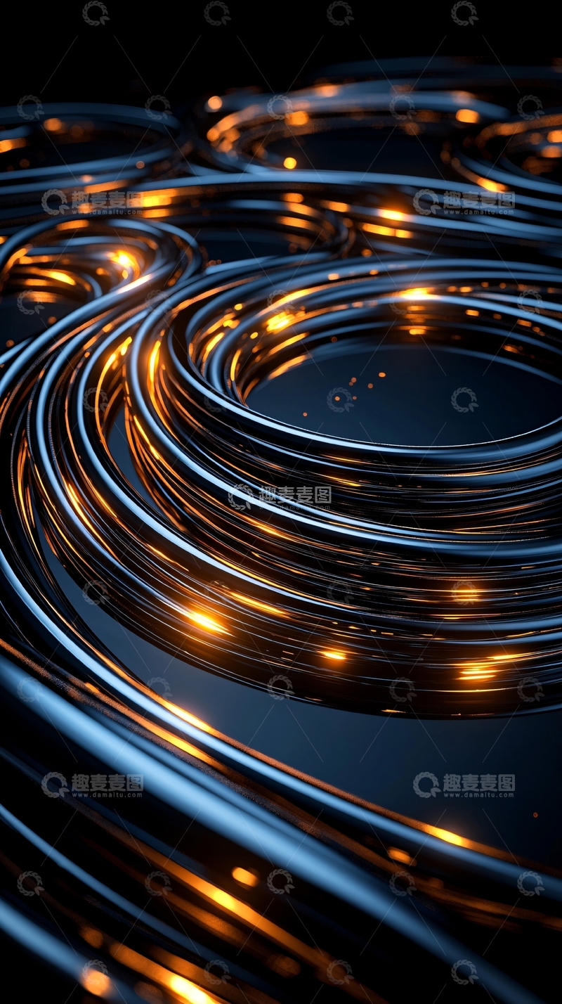 高清大图下载【趣麦麦图】金属线圈发出金色光芒