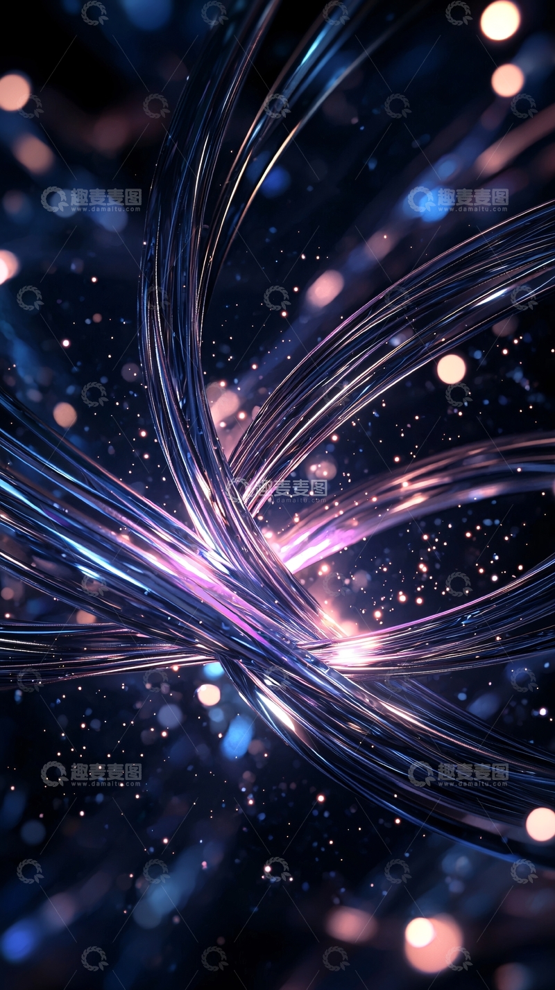 高清大图下载【趣麦麦图】扭曲光纤高清图片